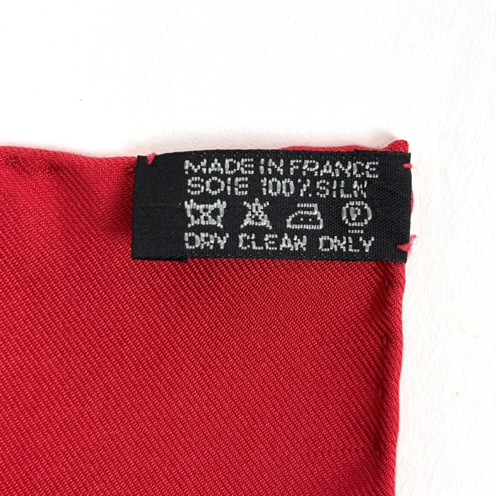 HERMES Authentic Red Silk Love Scarf - Picture 2 of 5